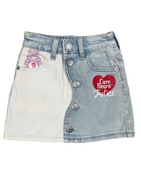 Care Bears x Justice Girls Colorblock Denim Skirt with Shorts Underneath 5/6 XS